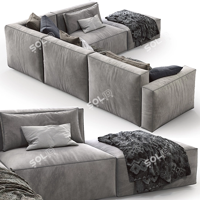 Sleek Elise Stretch Sofa 3D model image 4