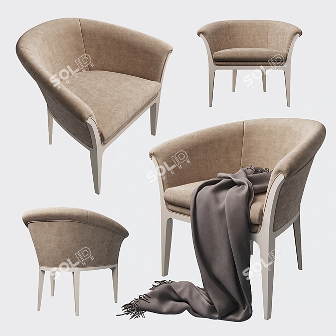 Fratelli Barri Roma Armchair: Chic & Compact 3D model image 1