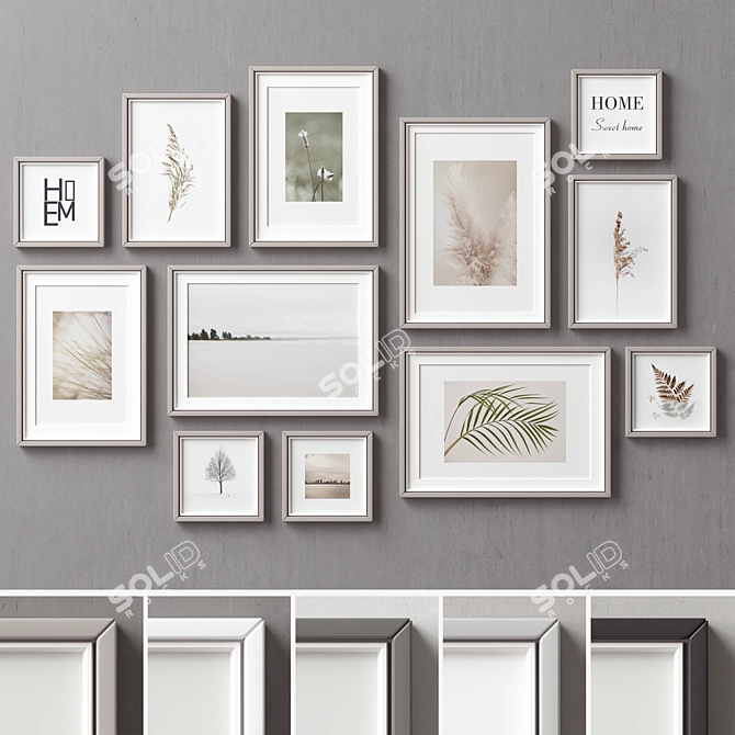 Multi-Color Picture Frames Set 3D model image 1