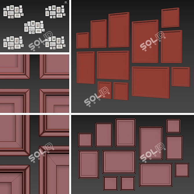 Multi-Color Picture Frames Set 3D model image 7