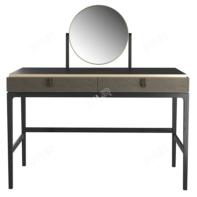 Glamour Dressing Table with Brass Accents 3D model image 2