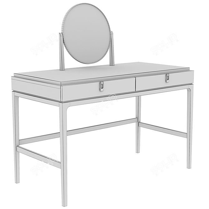 Glamour Dressing Table with Brass Accents 3D model image 4