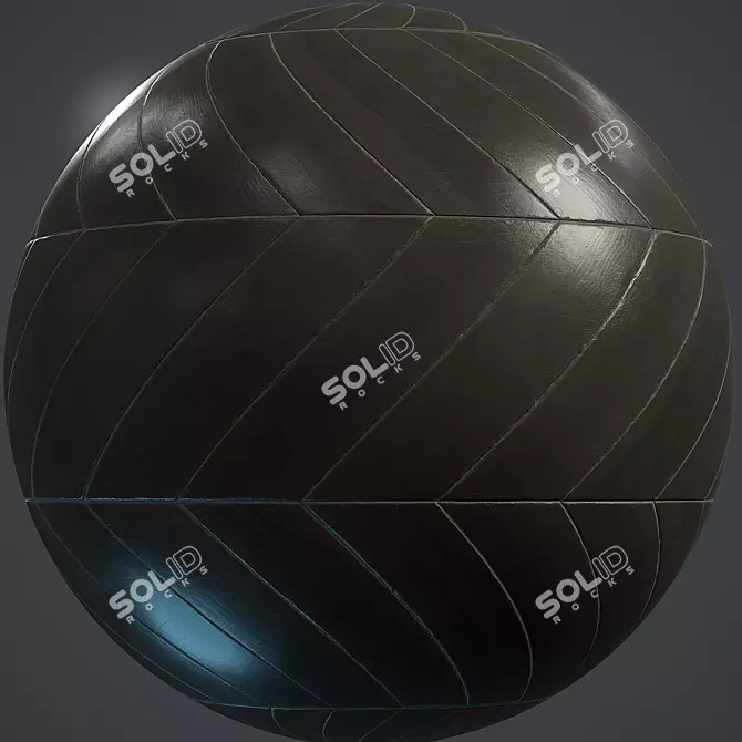 Black Chevron Parquet - PBR Texture 3D model image 1