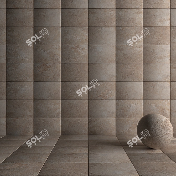 Elegant Derwent Stone Wall Tiles 3D model image 3