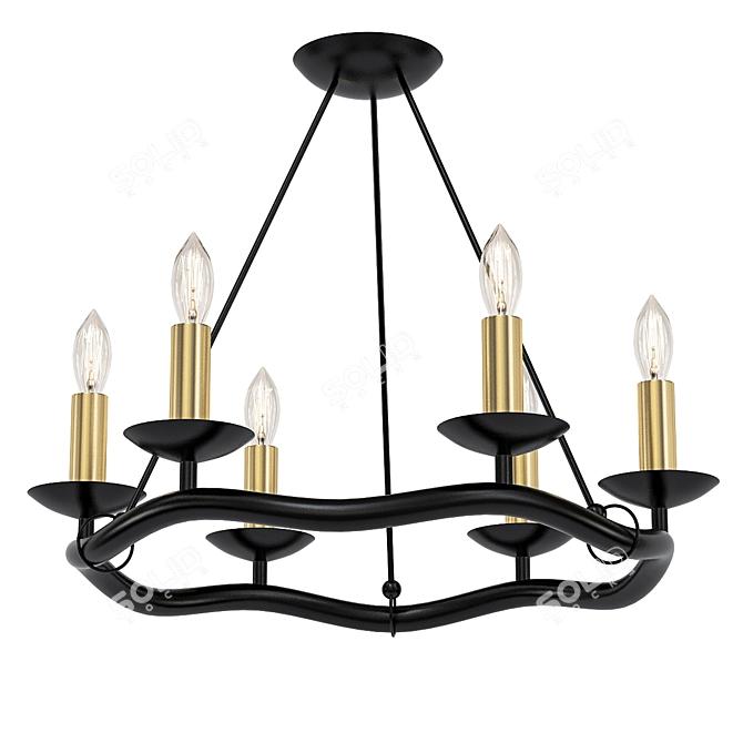 Elegant Lussole Roosevelt Pendant 3D model image 1