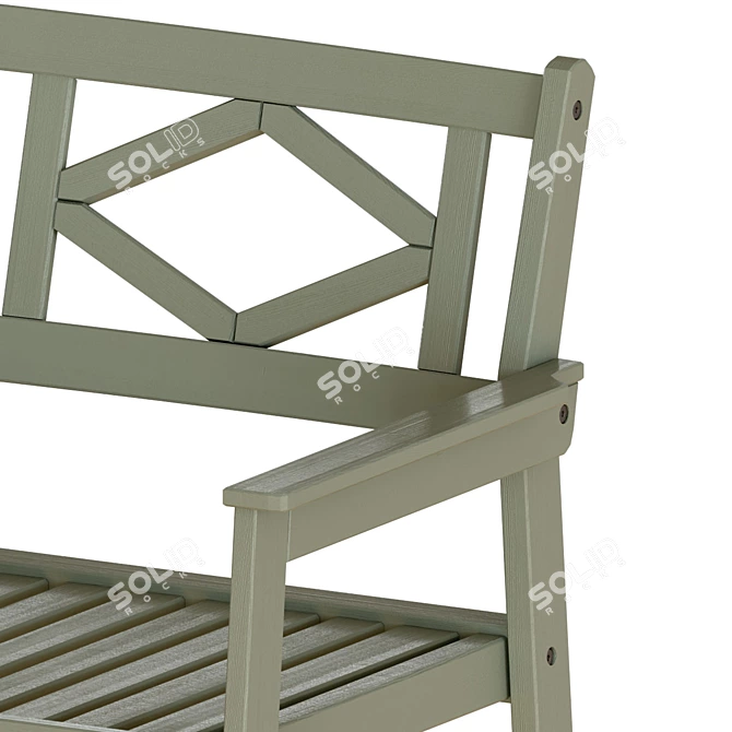 Outdoor Gray Stained Table & Chairs: Ikea Bondholmen 3D model image 2