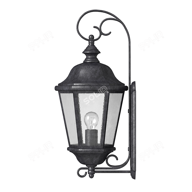 Modern Outdoor Wall Lamp 3D model image 2