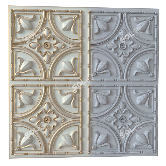 3D Decorative Panels Set 3D model image 5