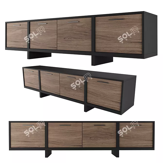 Modern TV Stand: Curbstone PID TV SEA STONE 3D model image 1