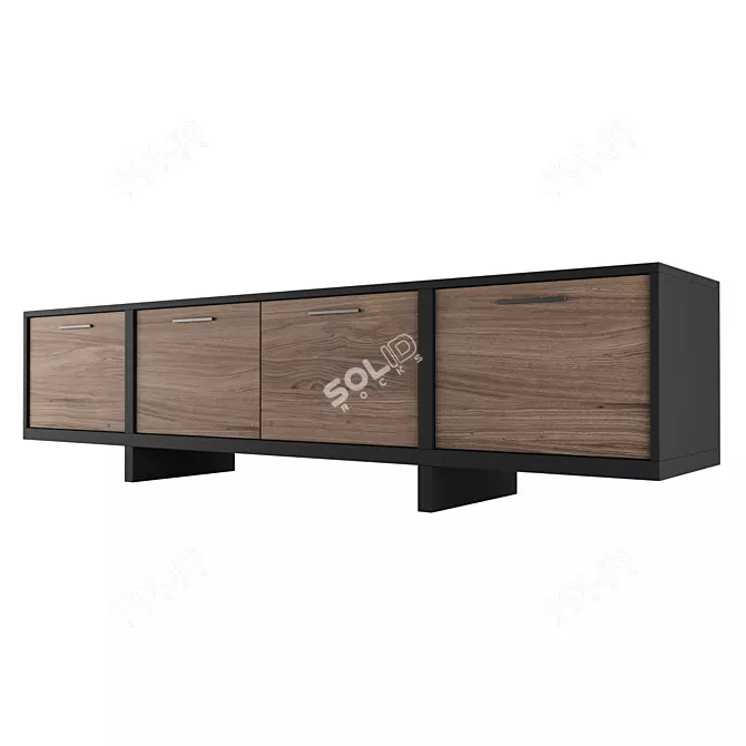 Modern TV Stand: Curbstone PID TV SEA STONE 3D model image 2