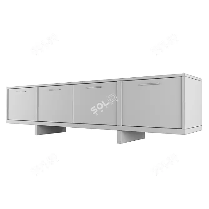 Modern TV Stand: Curbstone PID TV SEA STONE 3D model image 5