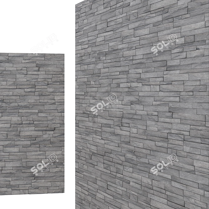 6K Tileable Gray Stone Wall Brick Mosaic: Corona & Vray Compatible 3D model image 3