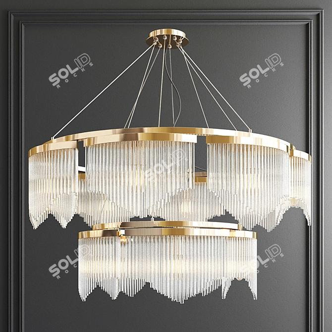 Sleek Glass Chandelier 3D model image 1