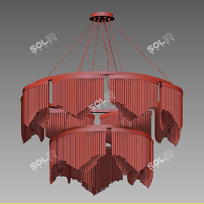 Sleek Glass Chandelier 3D model image 2