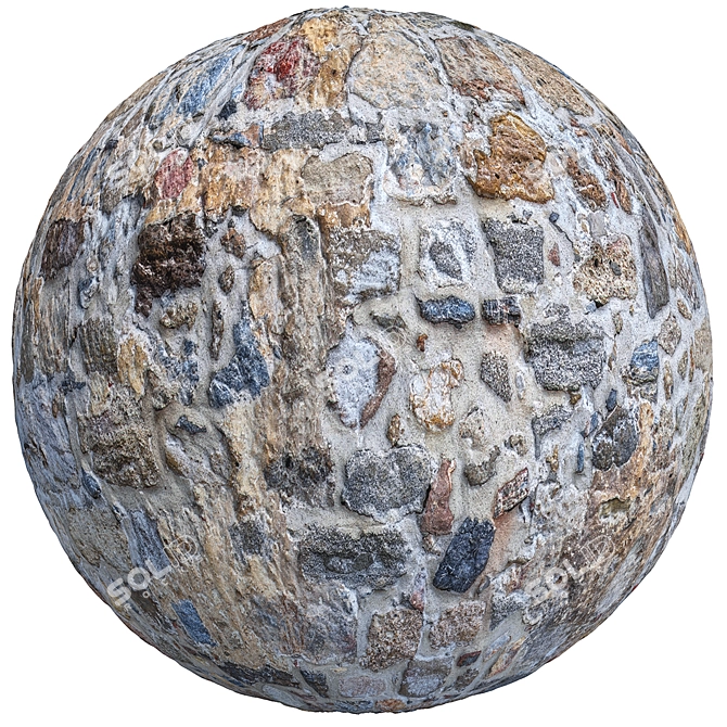 Medieval Stone Brick 6K Texture 3D model image 3
