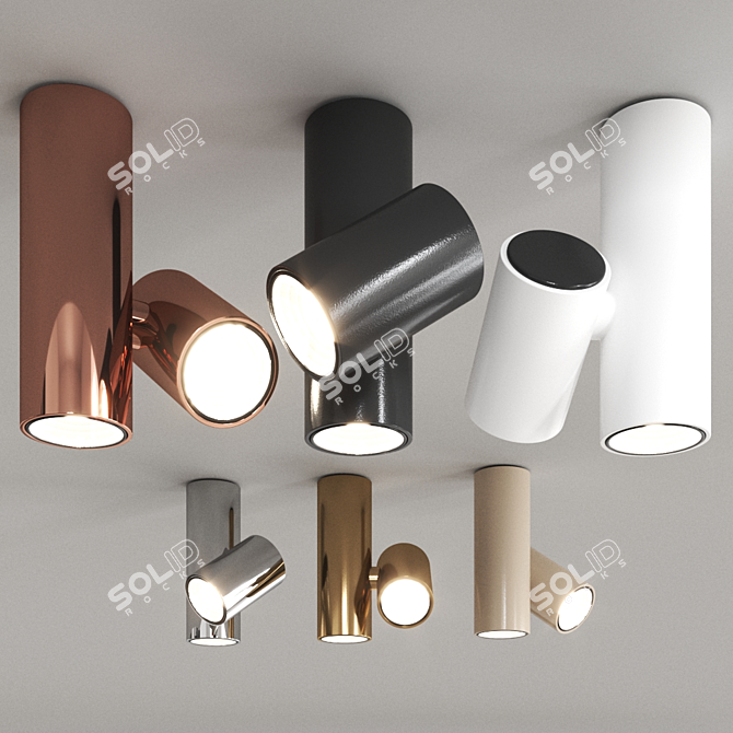 Kronn Modular Ceiling Light: Sleek & Vibrant Design 3D model image 1