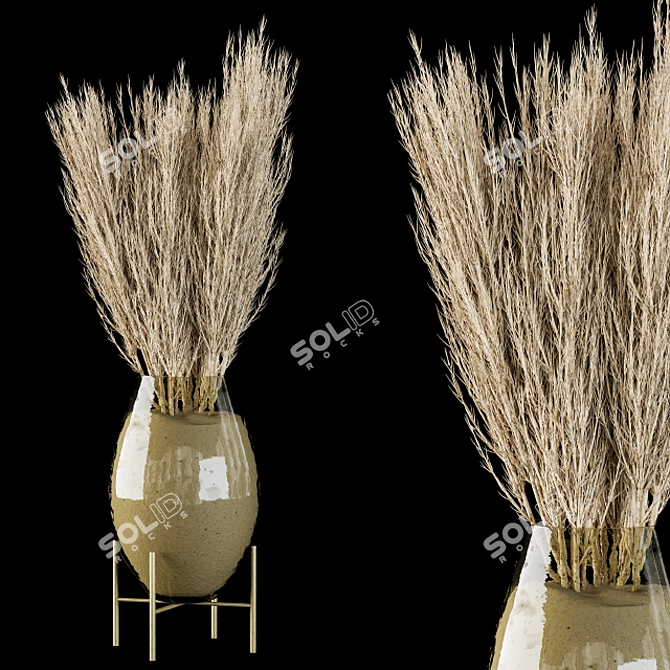 Botanical Bliss: Dried Plants Collection 3D model image 1