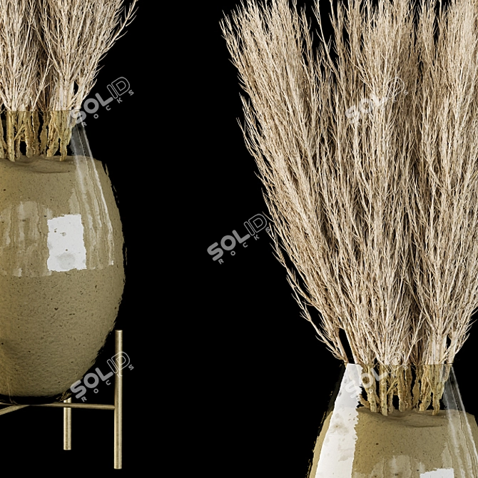 Botanical Bliss: Dried Plants Collection 3D model image 2