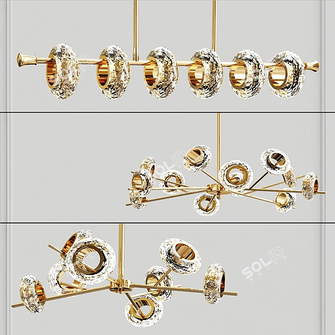 Elegant Gold Monaco Pendant Light 3D model image 2