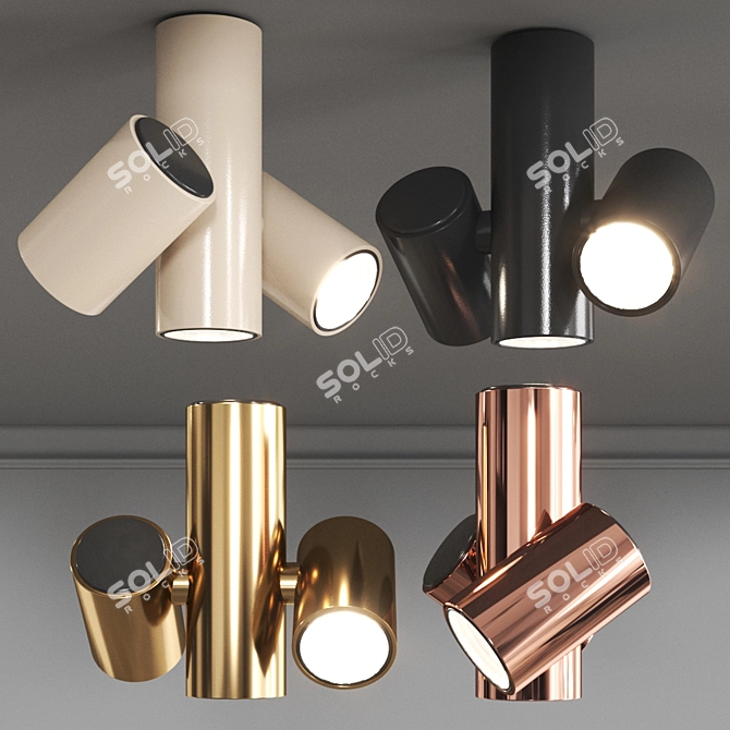 Kronn Modular Ceiling Light: Versatile Illumination 3D model image 1