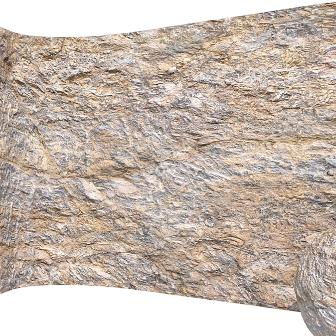 Desert Stone Wall Rock: High-Res Textures 3D model image 2