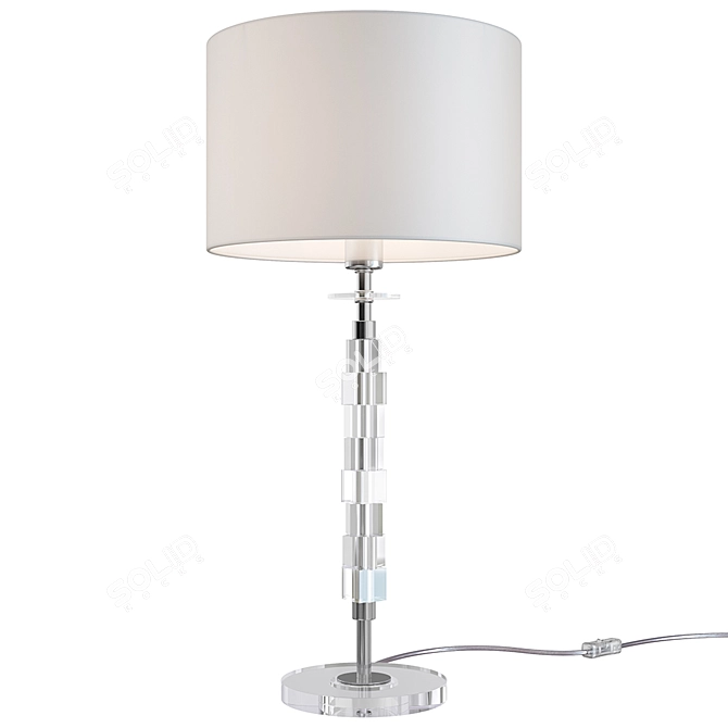 Modern Chrome Table Lamp with White Textile Shade 3D model image 1