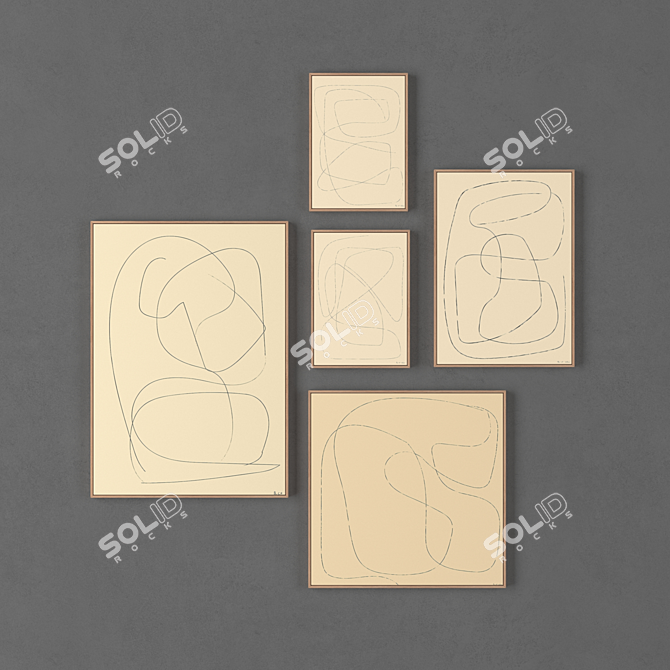 5 Frame Collection: Assorted Sizes & Textures 3D model image 1