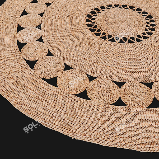 Elegant Jute Rug: H&M Home 3D model image 2