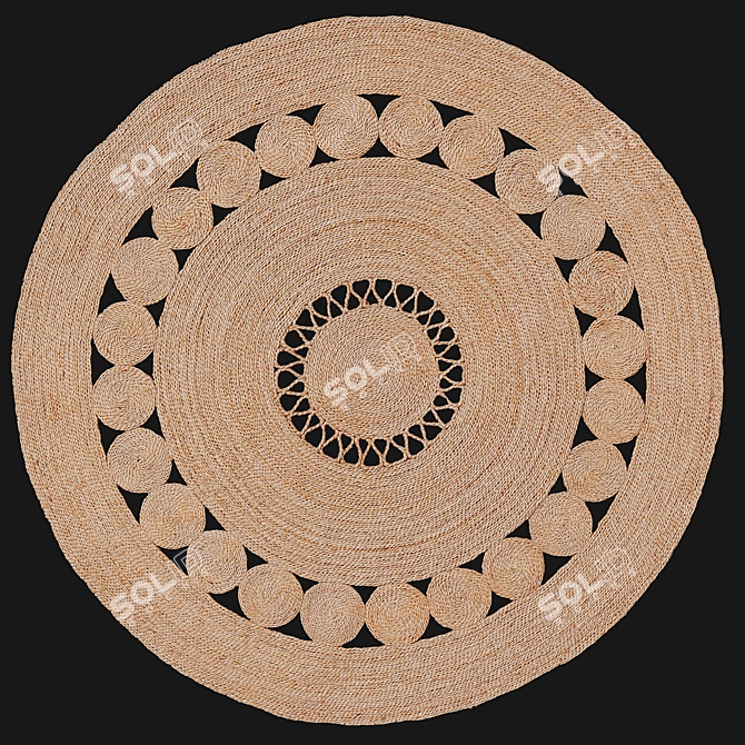 Elegant Jute Rug: H&M Home 3D model image 3