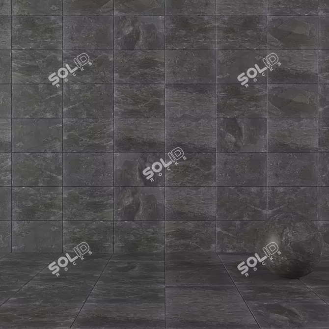 Alda Anthracite Stone Wall Tiles 3D model image 1