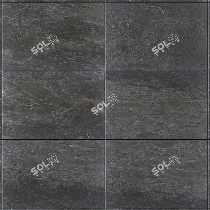 Alda Anthracite Stone Wall Tiles 3D model image 2