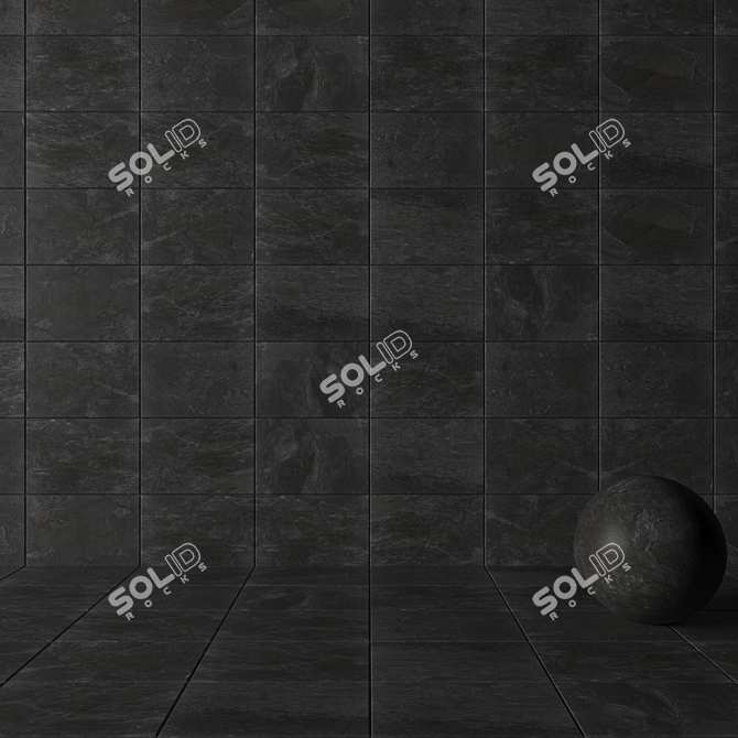 Alda Anthracite Stone Wall Tiles 3D model image 3