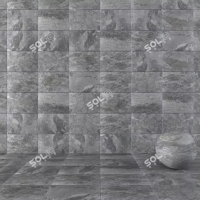 Alda Gray Stone Wall Tiles 3D model image 1