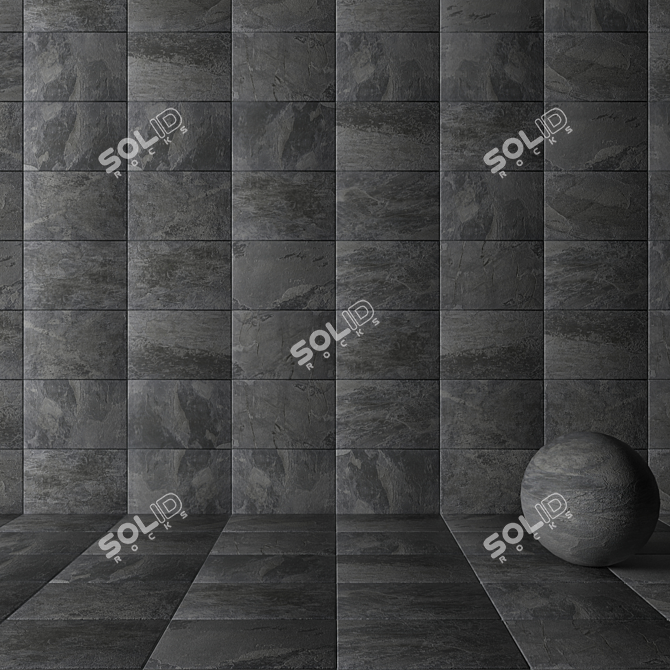 Alda Gray Stone Wall Tiles 3D model image 3