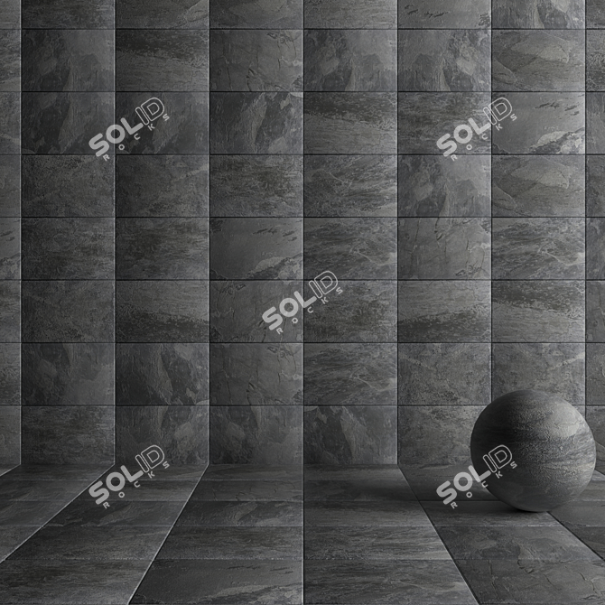 Alda Gray Stone Wall Tiles 3D model image 4