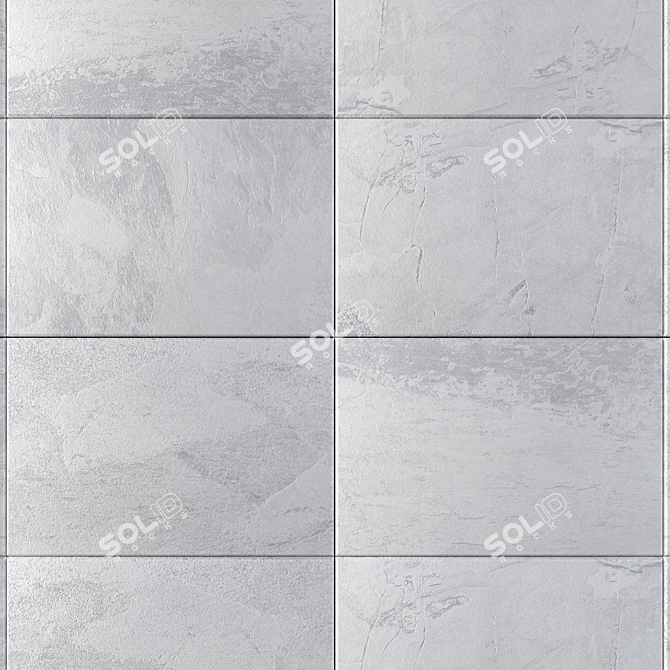 Alda White Stone Wall Tiles 3D model image 2