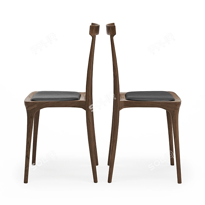 Elegant PJS Dining Chair 3D model image 3