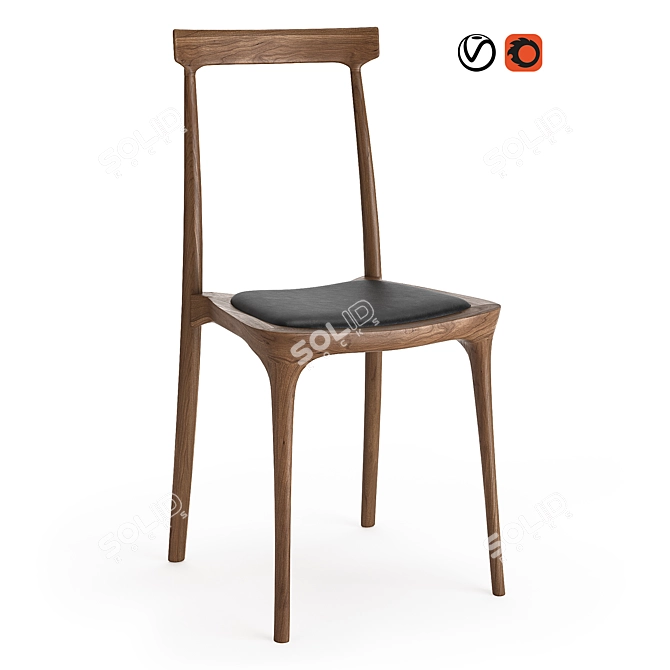 Elegant PJS Dining Chair 3D model image 6