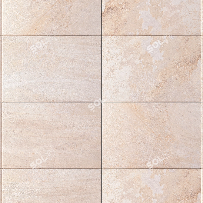 Mardin Cream Stone Wall Tiles 3D model image 2