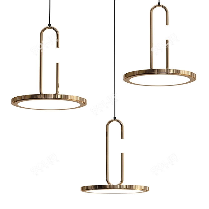 MAISEN LED Metal Pendant Light 3D model image 1