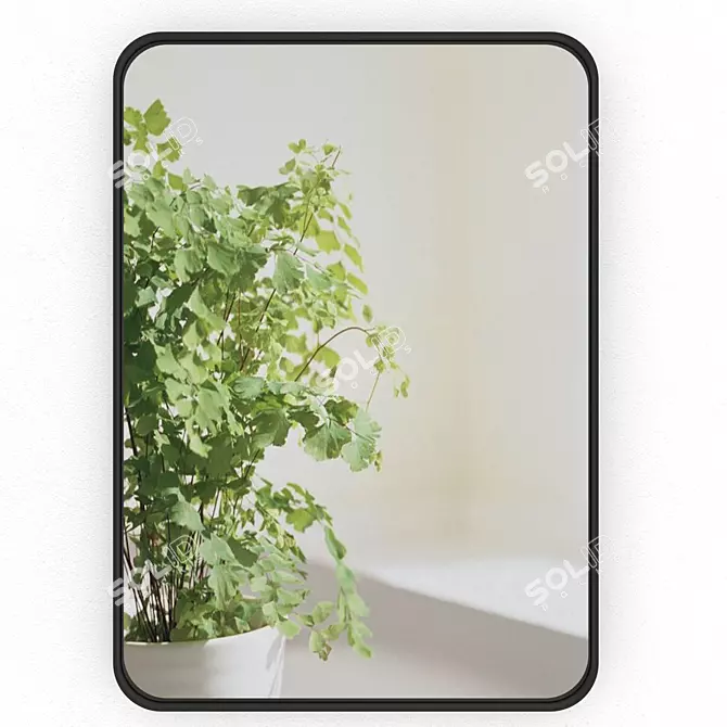 Metal Framed Rectangular Mirror 3D model image 1