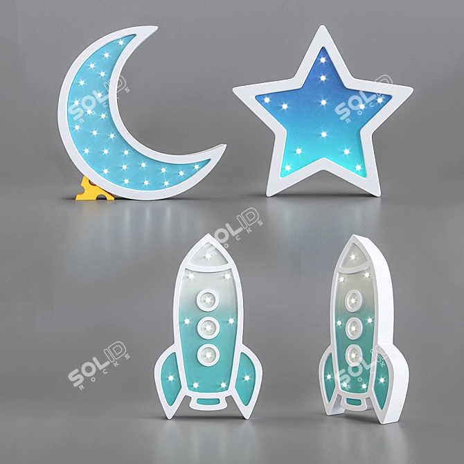 Cosmic Wood Nightlights 3D model image 1