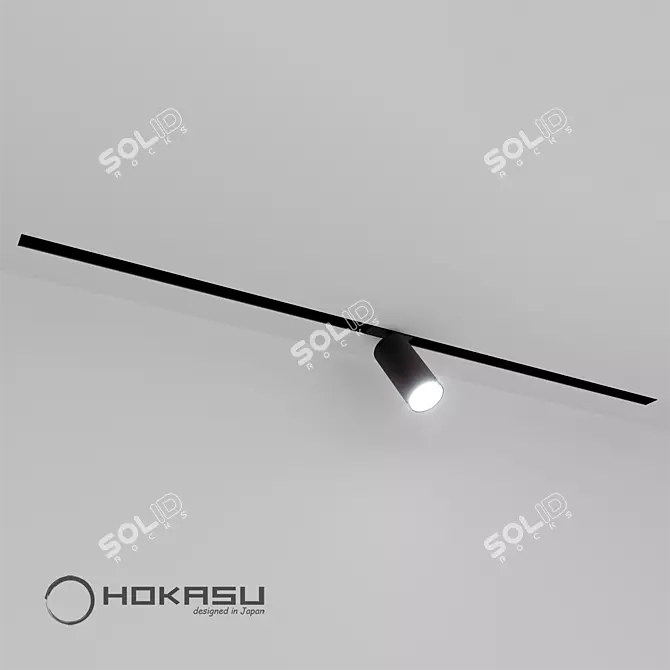 Versatile Magnetic Track Light 3D model image 2