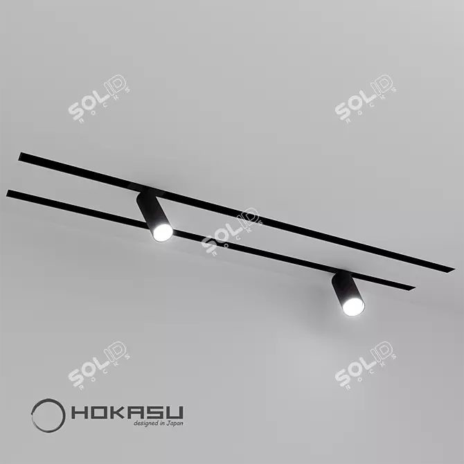 Versatile Magnetic Track Light 3D model image 4