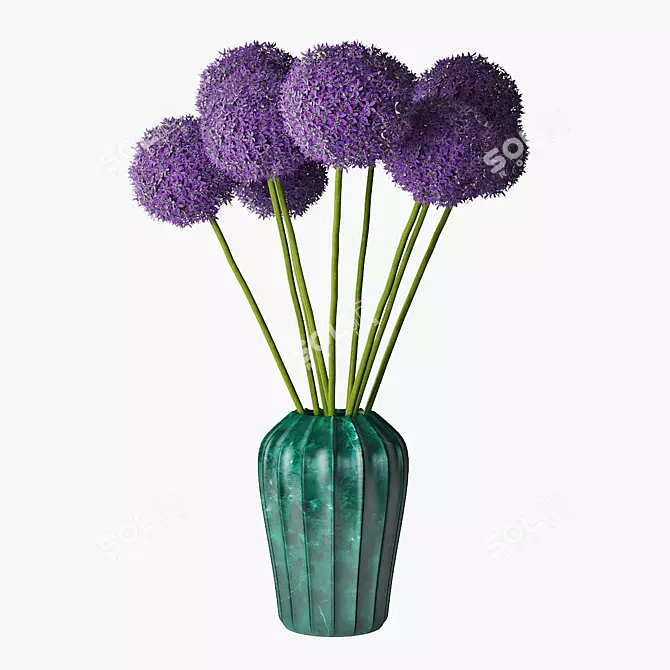 Decorative Allium in Vase 3D model image 1