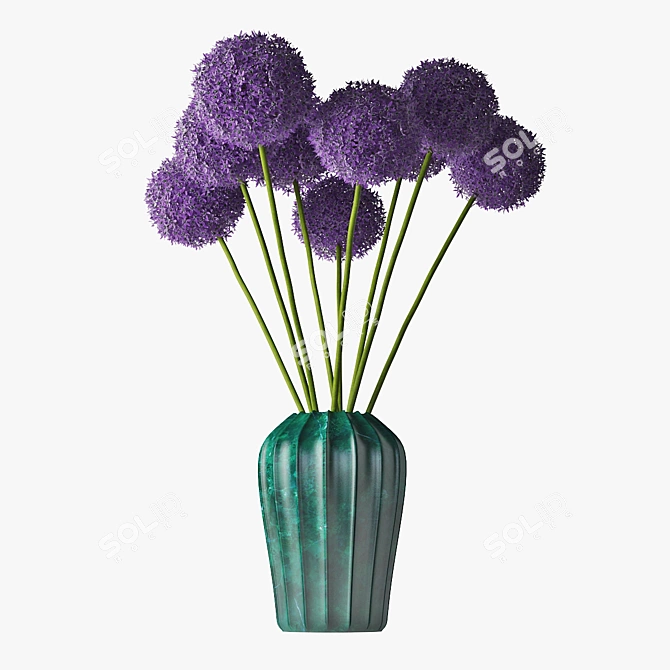 Decorative Allium in Vase 3D model image 2