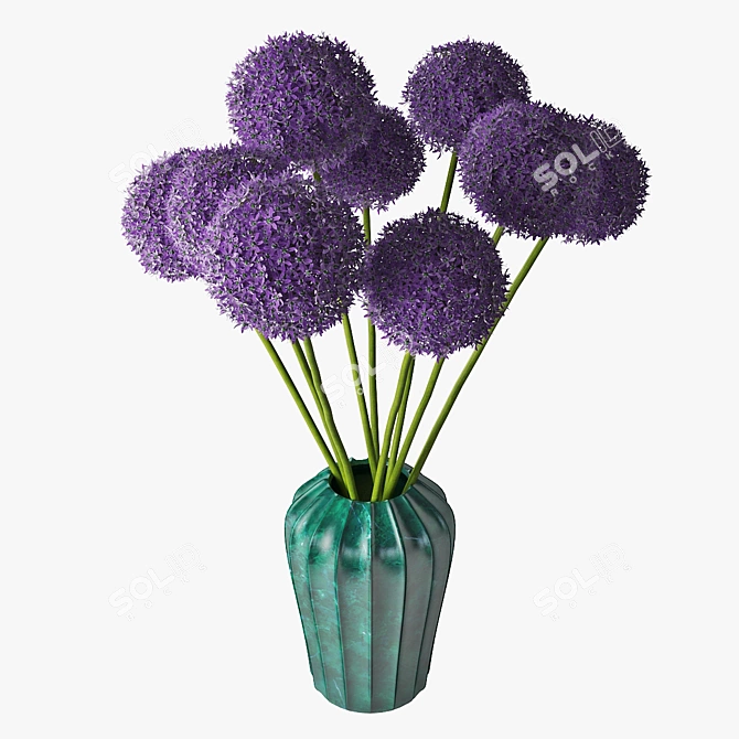 Decorative Allium in Vase 3D model image 3