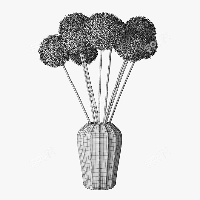 Decorative Allium in Vase 3D model image 4