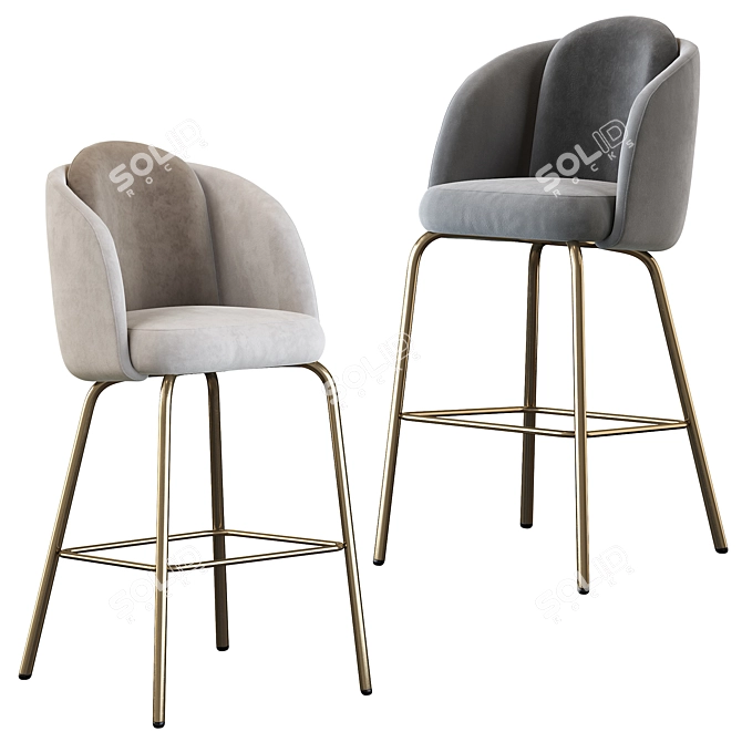 Moderno Upholstered Barstool: Ditre Italia LUCIA 3D model image 1