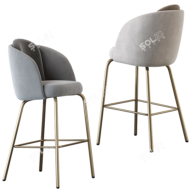 Moderno Upholstered Barstool: Ditre Italia LUCIA 3D model image 2